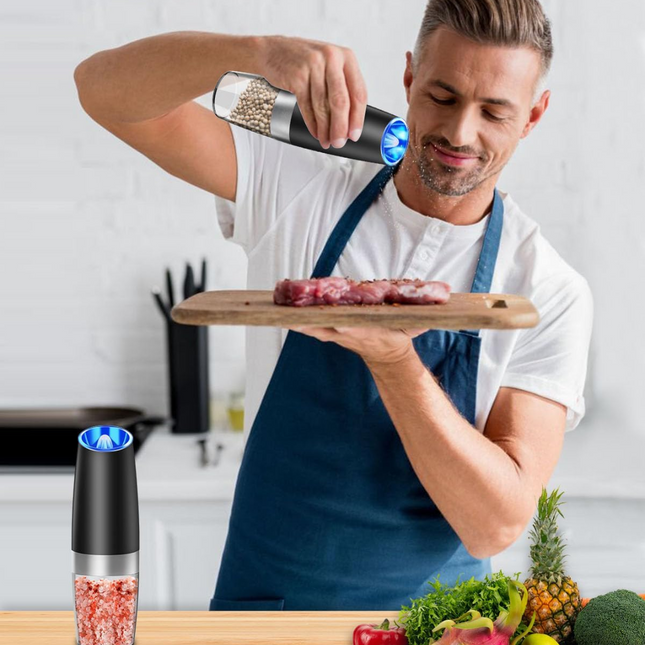 GrindMaster Duo | Rechargeable Electric Pepper and Salt Mill Set with Adjustable Grind Settings | Effortless One-Handed Operation for Perfect Seasoning 0