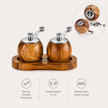 Salt and Pepper Grinder Set, Manual Spice Mill for Housewarming Gift – image 5