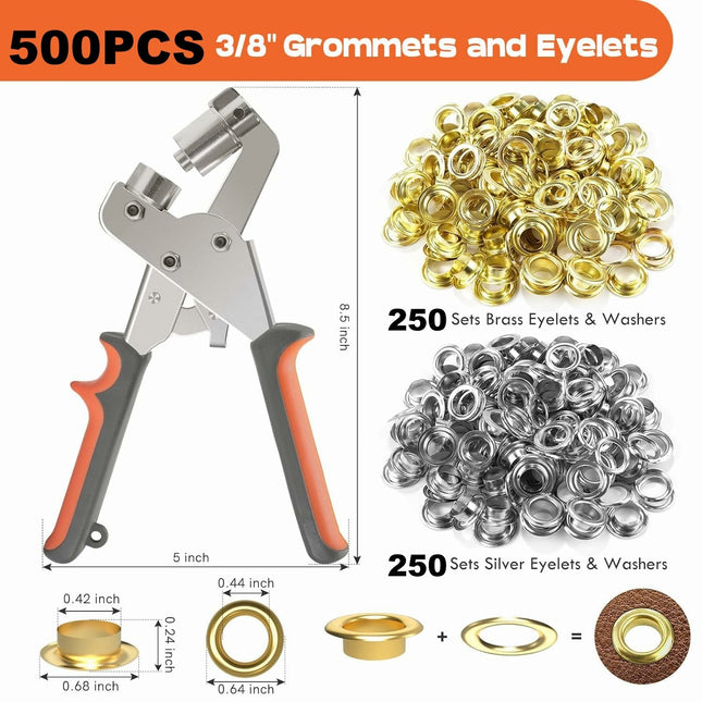 Grommet Master Kit | Heavy-Duty Grommet Tool with Double Leverage | Effortless Installation for DIY Projects 1