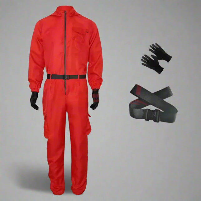 Guard Mask Costume Set | Adult Jumpsuit with Accessories for Bold Dress-Up 0