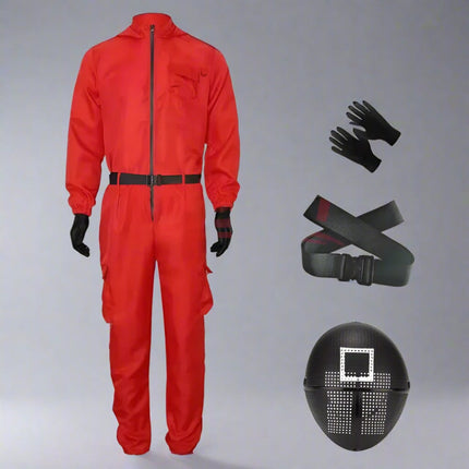 Guard Mask Costume Set | Adult Jumpsuit with Accessories for Bold Dress-Up 2