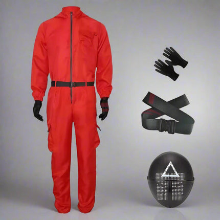 Guard Mask Costume Set | Adult Jumpsuit with Accessories for Bold Dress-Up 3
