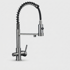 Kitchen Faucet with Sprayer, 3 Way Filtered Water Faucet with Pull Down Spray Head, Dual Handle Kitchen Sink Faucet