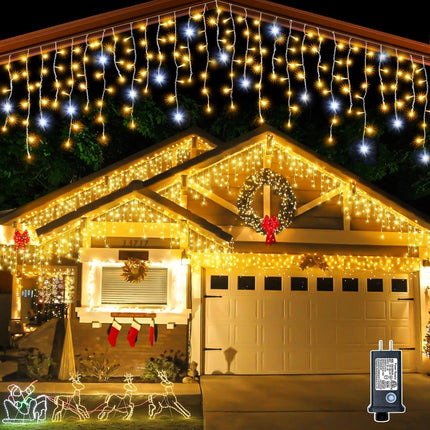 Christmas Lights Curtain, Outdoor Fairy Lights for Windows and Canopies