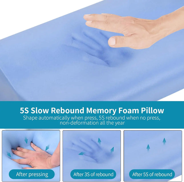 ComfortCloud | Ergonomic Memory Foam Bed Pillow with Cervical Contour | Neck Support for Side, Back & Stomach Sleepers
