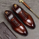 Mens Dress Shoes, Genuine Leather Oxford Shoes, Lace Up Business Shoes for Men with Grip Sole