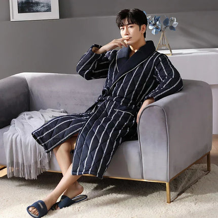 Cotton Bathrobe for Winter, Housecoat – image 5