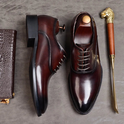 Mens Dress Shoes, Genuine Leather Oxford Shoes – image 5