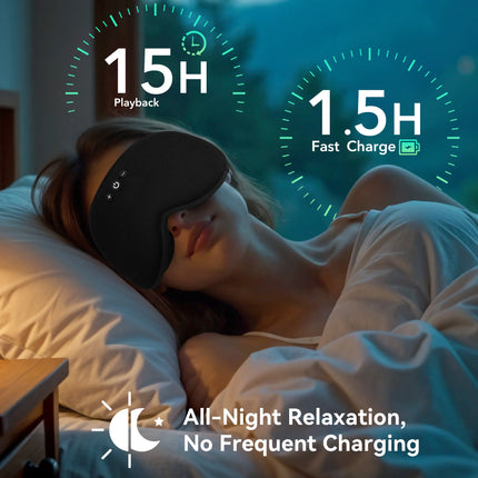 Serenity Sleep | Bluetooth 3D Eye Mask with Light Blocking & Music Playback | Comfortable Design for Restful Sleep