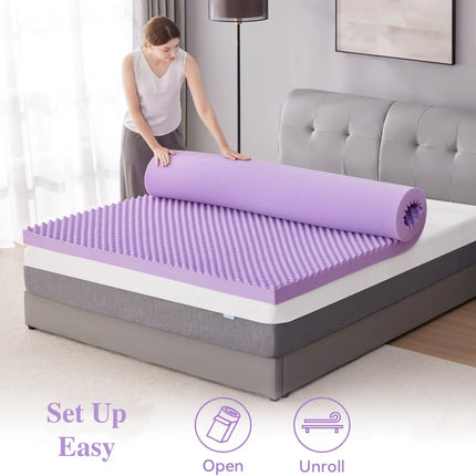 Comfort Rest | Memory Foam Mattress Topper with Gel Infusion | Pressure-Relieving Design for Ultimate Sleep Comfort