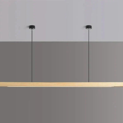 Linear Pendant Light, Wooden Pendant Lamp with Ceiling Plate – image 8