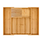 EcoHome | Bamboo Kitchen Drawer Organizer with Expandable Design | Adjustable Utensil Tray for Efficient Storage