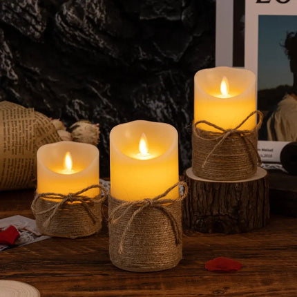 Flameless Block Candles with Realistic LED Lights | Safe, Elegant Ambiance for Home Décor and Special Occasions