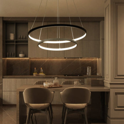 Halo Chandelier with Customizable Concentric Rings | LED Lighting Fixture for Elegant Home Decor