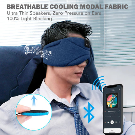 ComfortZone | Bluetooth Sleep Eye Mask with 100% Light Block & Soft Speakers | Perfect for Side Sleepers