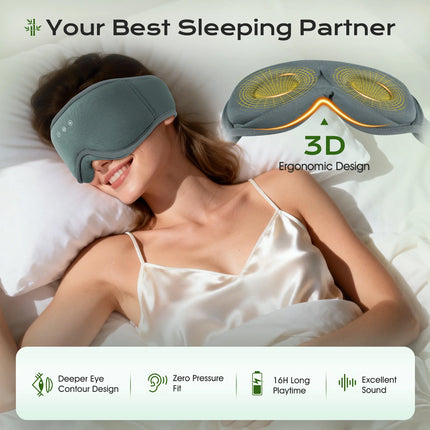 ComfortZone | Bluetooth Sleep Eye Mask with 3D Blackout Design | Binaural Stereo Sound for Deep Relaxation