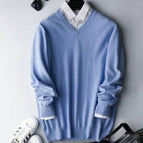 Light blue- V-Neck / S