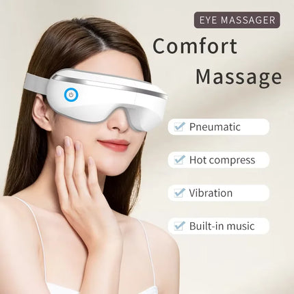 Soothing Eye Massager | Bluetooth Oscillating Pressure with Heat Function | Relaxation and Eye Strain Relief
