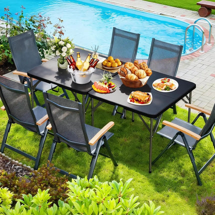 Versatile Foldable Picnic Table | 4FT Adjustable Height Design | Heavy-Duty & Portable for Camping, BBQs, and Events