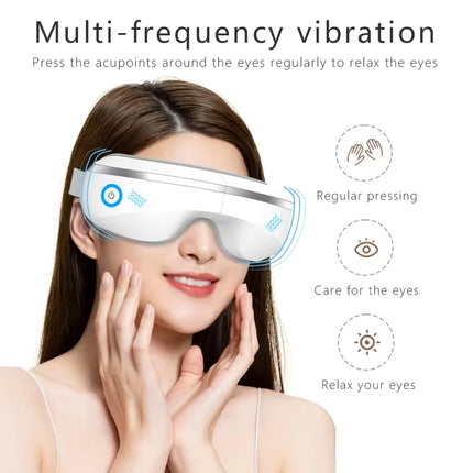 Soothing Eye Massager | Bluetooth Oscillating Pressure with Heat Function | Relaxation and Eye Strain Relief