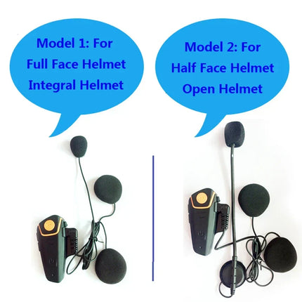 Bluetooth Motorcycle Intercom, Motorcycle Communication System with FM Radio