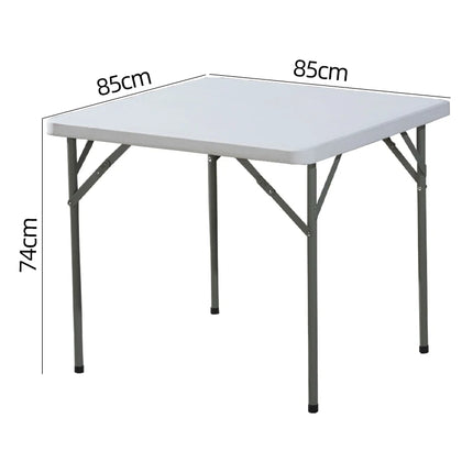 Versatile Folding Table | 3ft Square Outdoor Table with Space-Saving Design | Durable Hard Plastic for Patio & Garden Use
