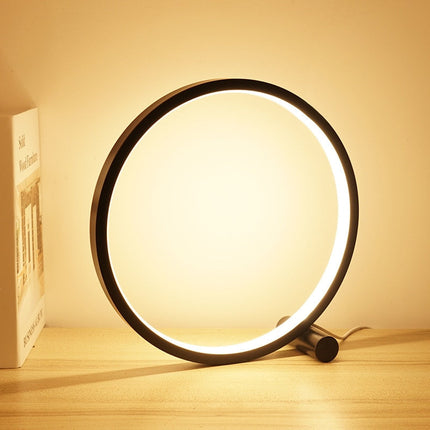 Dimmable LED Nightstand Lamp with Halo Ring Design | Minimalist Home Decor for Cozy Lighting