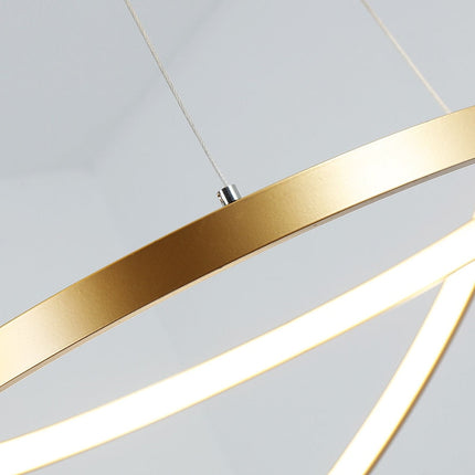 Halo Chandelier with Customizable Concentric Rings | LED Lighting Fixture for Elegant Home Decor