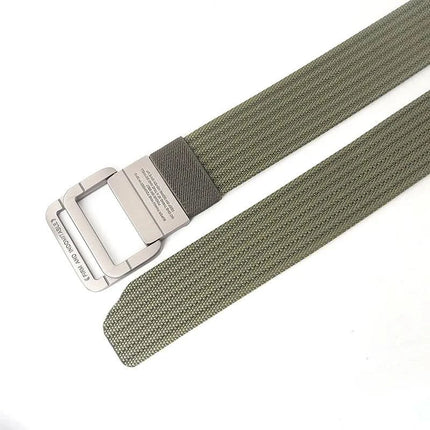 Mens Belt with Double Ring Buckle, Canvas Belt for Women