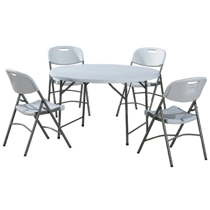 Versatile Folding Table | 4ft Round HDPE Table with Portable Design | Ideal for Indoor & Outdoor Use
