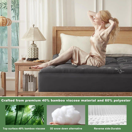 EcoComfort Collection | Bamboo Viscose Mattress Protector with Quilted Design | Waterproof & Breathable for Ultimate Sleep Comfort