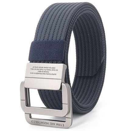 Mens Belt with Double Ring Buckle, Canvas Belt for Women, Adjustable Web Belt for Jeans and Shorts