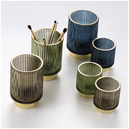 Gold Foil Glass Makeup Brush Holder – image 24
