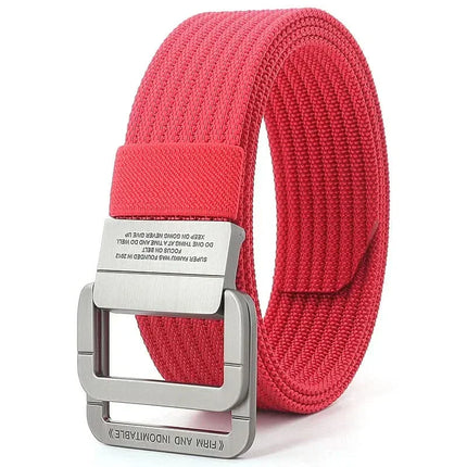 Mens Belt with Double Ring Buckle, Adjustable Web Belt for Jeans and Shorts – image 11