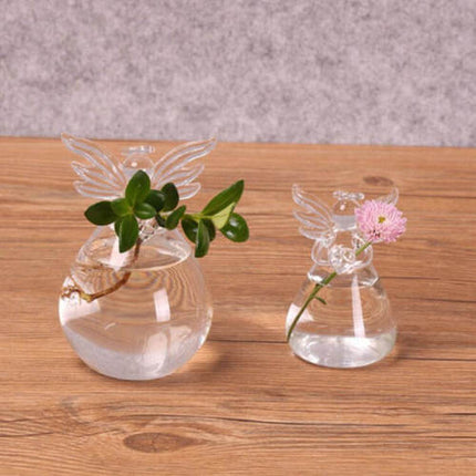 Angel Flower Vase, Transparent Glass Vase in Small and Large Sizes, Decorative Bud Vase for Home Decor