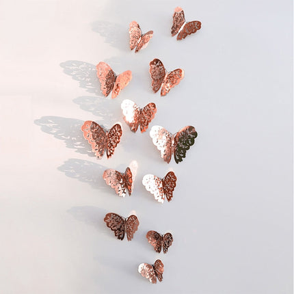 3D Butterfly Wall Decor, Metallic Butterfly Wall Stickers, 3D Wall Art and Window Stickers for Home and Party Decoration