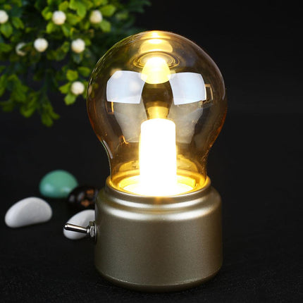 Retro Desk Lamp with USB Charger & LED Bulbs | Vintage Handheld Light for Home and Travel