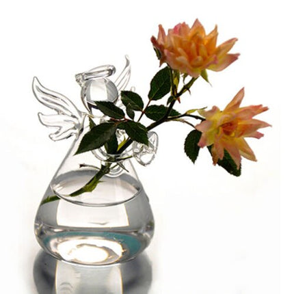Angel Flower Vase, Transparent Glass Vase in Small and Large Sizes