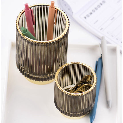 Gold Foil Glass Makeup Brush Holder – image 15