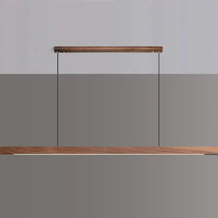 Linear Pendant Light, Wood Hanging Light Fixture in Pine or Walnut Finish – image 11