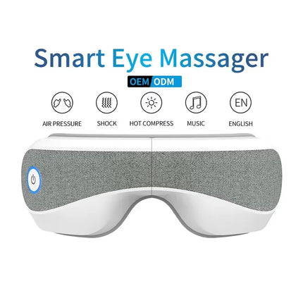 Relax & Revive | USB Rechargeable Eye Massager with Wireless Heating & Vibration | Portable Design for Stress Relief and Eye Care