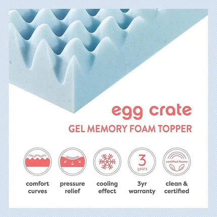 Comfort Rest | Memory Foam Mattress Topper with Gel Infusion | Pressure-Relieving Design for Ultimate Sleep Comfort