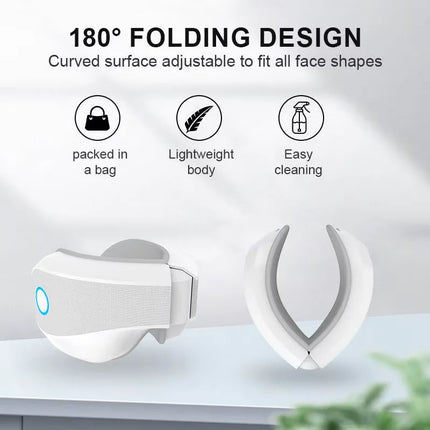 Relax & Revive | USB Rechargeable Eye Massager with Wireless Heating & Vibration | Portable Design for Stress Relief and Eye Care