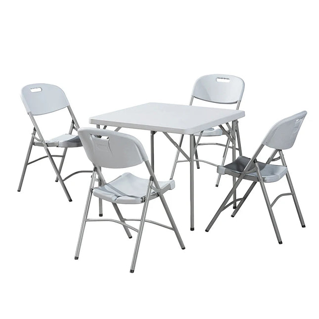 Versatile Folding Table | 3ft Square Outdoor Table with Space-Saving Design | Durable Hard Plastic for Patio & Garden Use