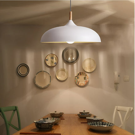 Haft Pendant | Scandinavian-Inspired Light Fixture with Wood Accent | Minimalist Design for Warm Illumination 4
