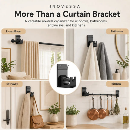 Renter Friendly Curtain Rod Hooks and Towel Hooks – image 6