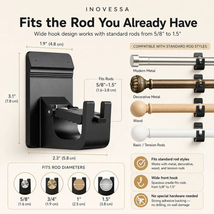 Adhesive Curtain Rod Holders – image 5
