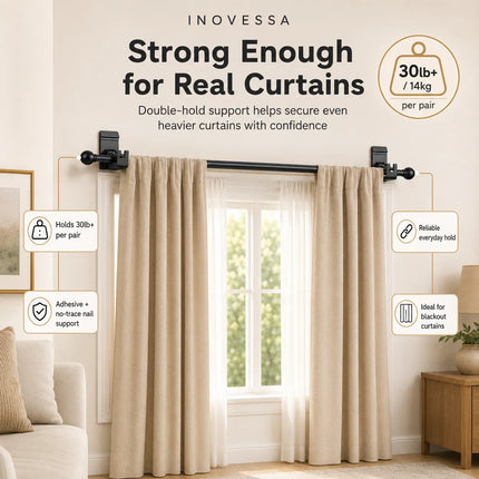 No Drill Curtain Rod Brackets – image 4