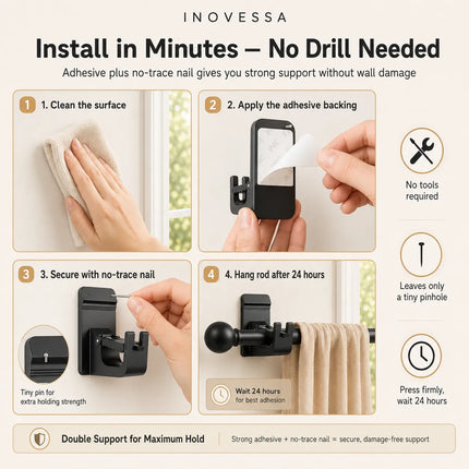 Adhesive Curtain Rod Holders