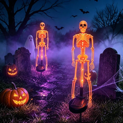 Halloween Outdoor Solar Lights Skeleton 2 Pack, Halloween Skeleton Decorations Outdoor – image 9